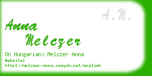 anna melczer business card